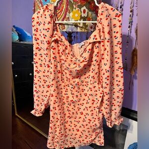 beginning boutique, pink cherry dress